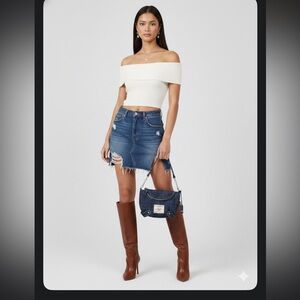 Vintage True Religion Dark Blue Denim Shoulder Bag